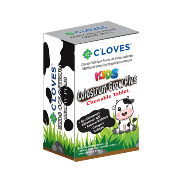 C'loves Kids Colostrum Grow Plus, Chewable Tablet, Colostrum, Collagen, IgG Colostrum