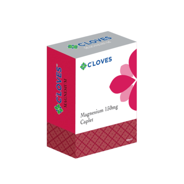 C'loves Magnesium 150mg Caplet, magnesium, bisglycinate, caplet, muscle health, energy, strengthen bones, nervous system