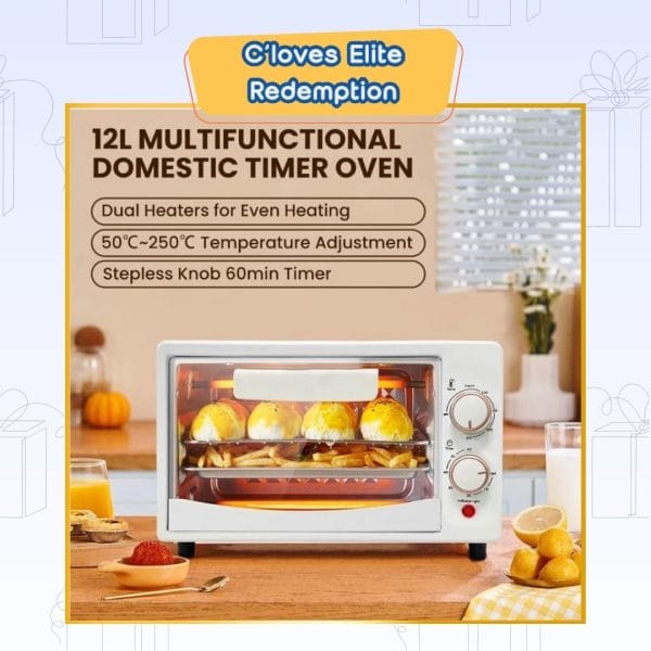 C'loves Elite Redemption, 12L Electric Oven Toast/Bake/Broil/Roast with Knob Adjustment Timer Microwave
