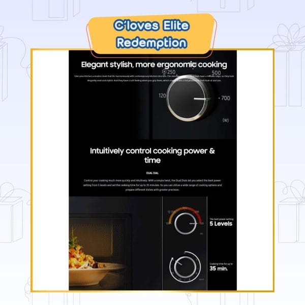 C'loves Elite Redemption, Samsung 20L Solo Microwave Oven