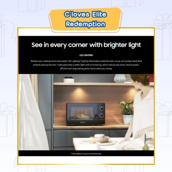 C'loves Elite Redemption, Samsung 20L Solo Microwave Oven