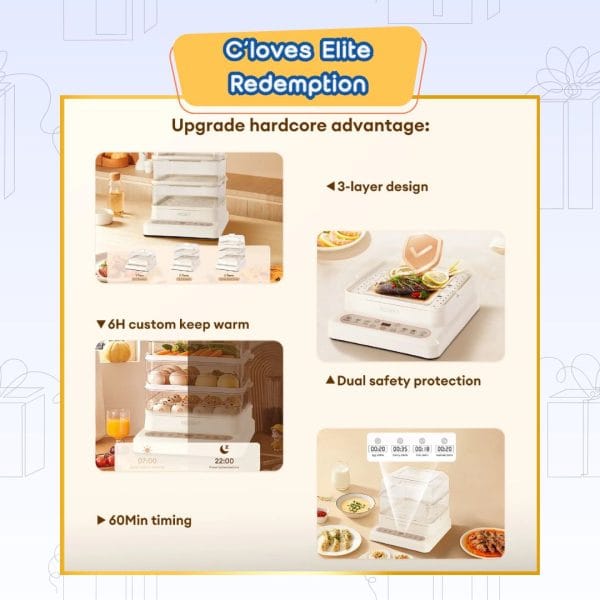 C'loves Elite Redemption, 26L 3 Layers Electric Food Steamer