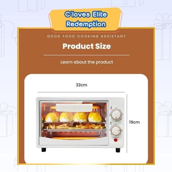 12L Electric Oven Toast/Bake/Broil/Roast with Knob Adjustment Timer Microwave C'loves Elite Redemption